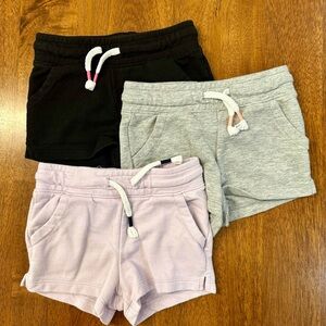 Cat & Jack Kids Shorts Trio - Black, Gray, Lavender